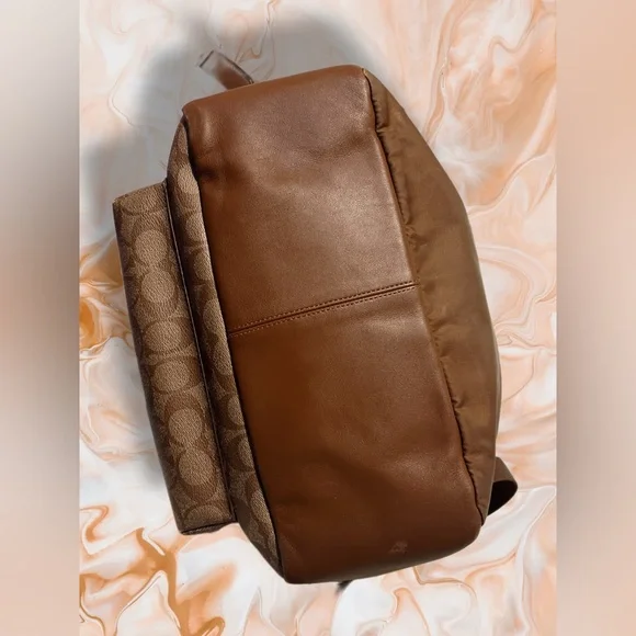 Coach Charlie Brown and Tan Signature Medium Backpack - Picture 3 of 7